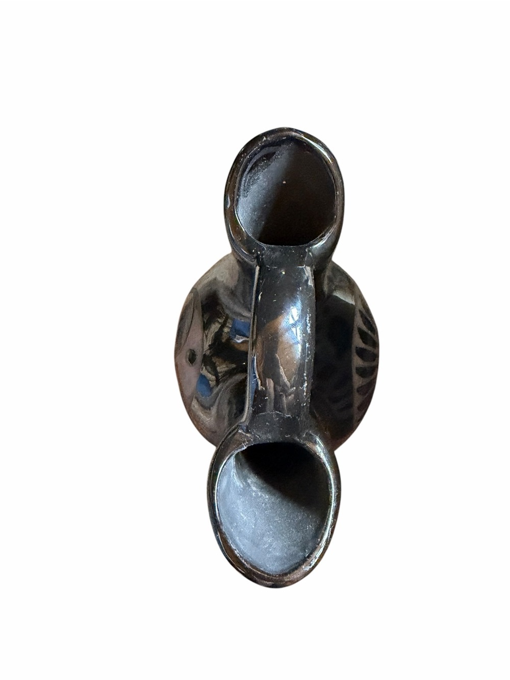 1970s Native American Navajo Artisan Mary Saxon Double-Spout‎ Wedding Vase - Picture 3 of 6